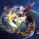 Honkai: Star Rail Topaz and Numby artwork on space background.